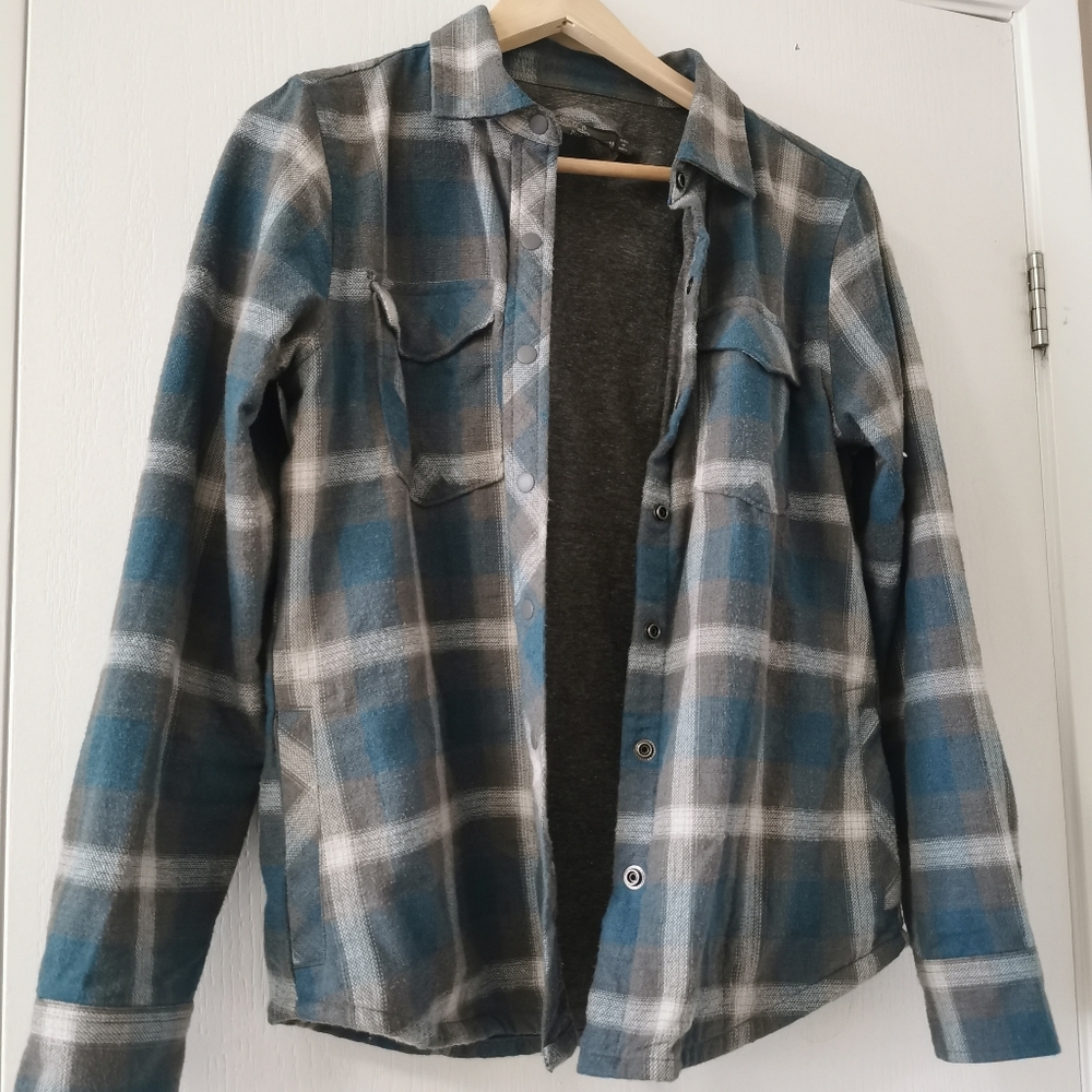 Prana plaid flannel/sweater